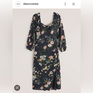 Abercrombie Long-Sleeve Draped Skirt Midi Dress